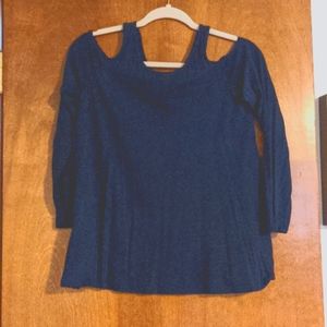 Navy blue cold shoulder top